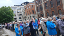 Queueing before the rain started!